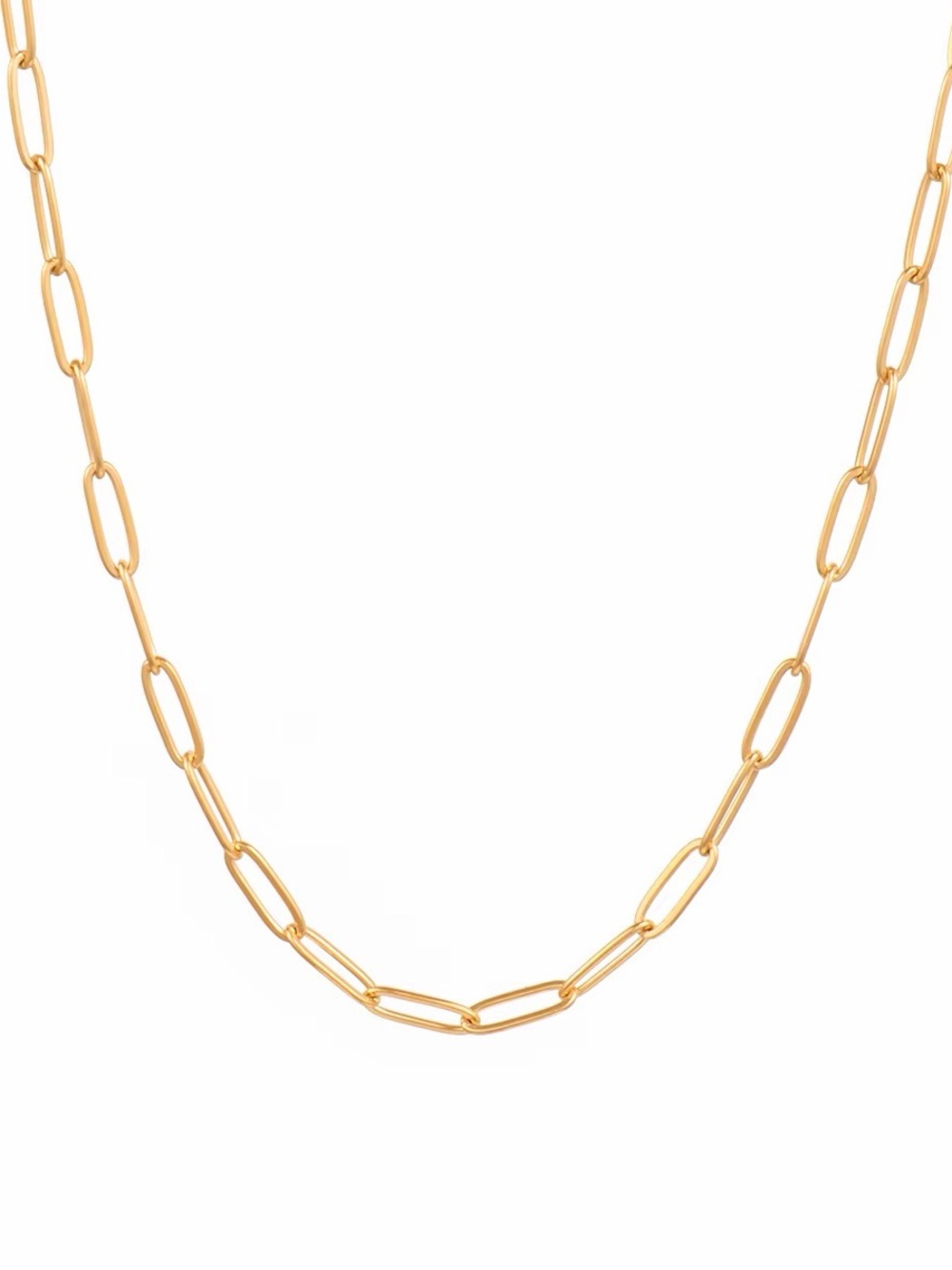 18K Gold Plated Paperclip Chain Necklace